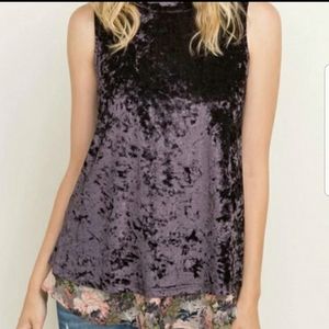 Mystree Velvet Sleeveless Blouse